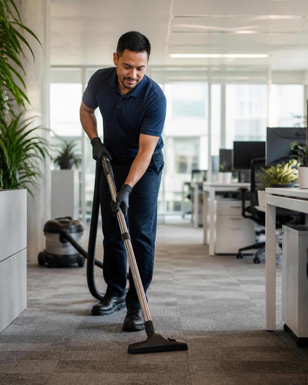 Commercial Cleaning professional at work
