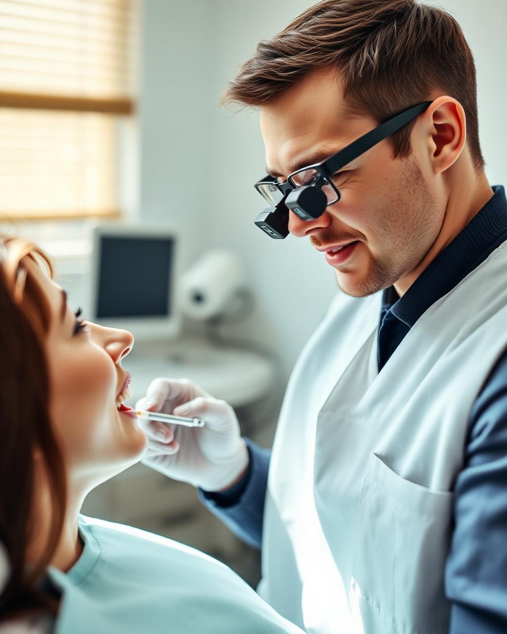 Dental professional at work